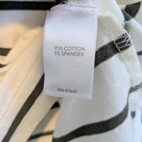 J. Jill Striped Tie Back Top Women's XS Petite 3/4 Sleeve Olive Green and White - Picture 5 of 5